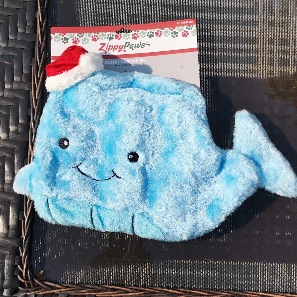Christmas Whale Zippy Paws Dog Toy NWT
